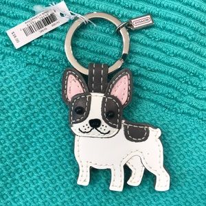 NWT Coach Happy Puppy Boston Terrier Key FOB